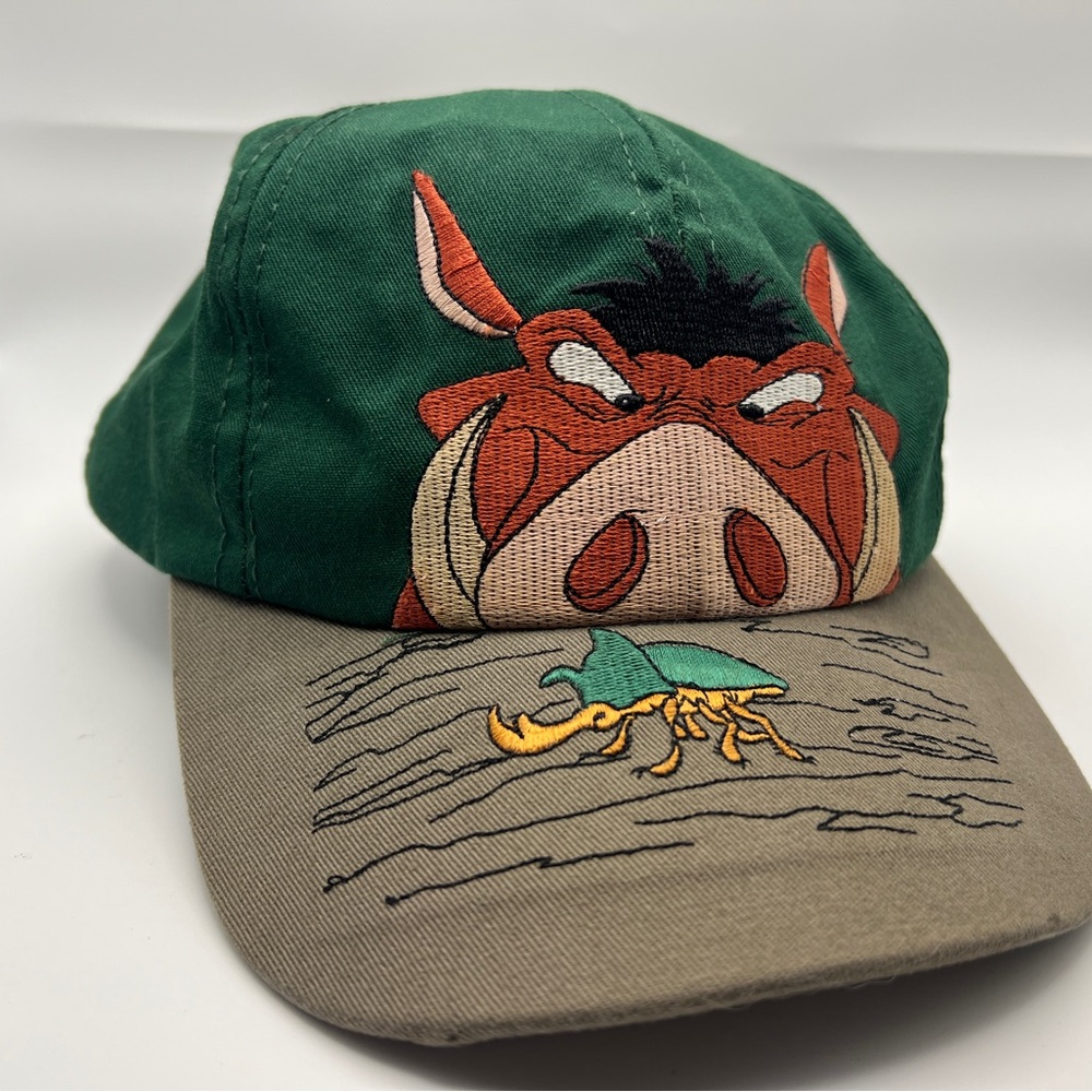 VINTAGE 90s Pumbaa and Beetle Snapback Cap Embroidered